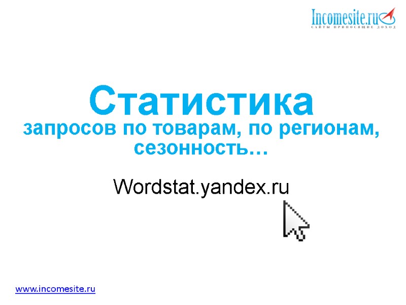 Статистика  запросов по товарам, по регионам, сезонность…  Wordstat.yandex.ru    